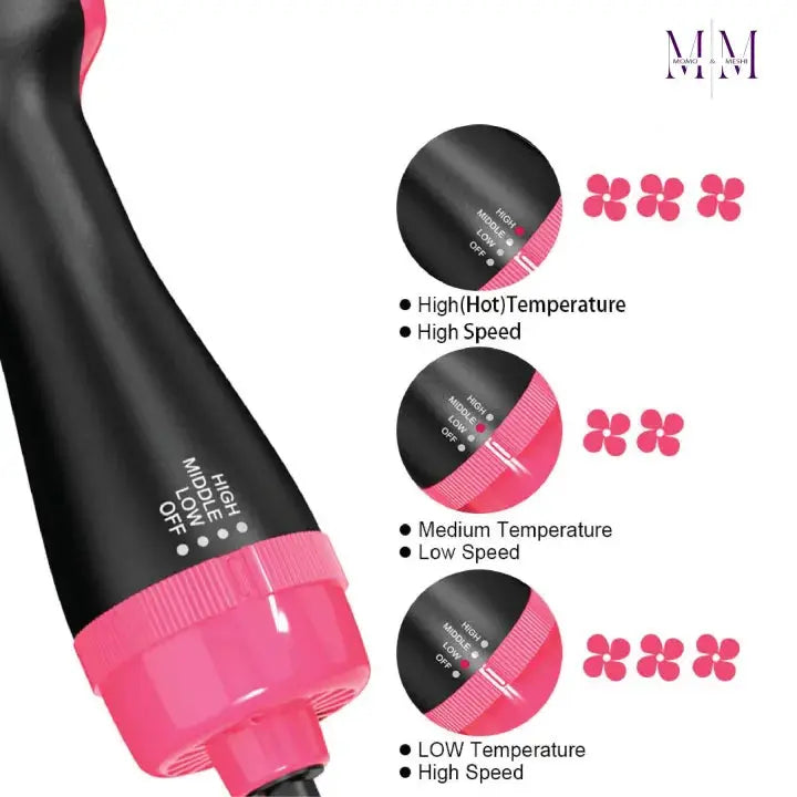 3-in-1 Hair Dryer Brush Glower Steps