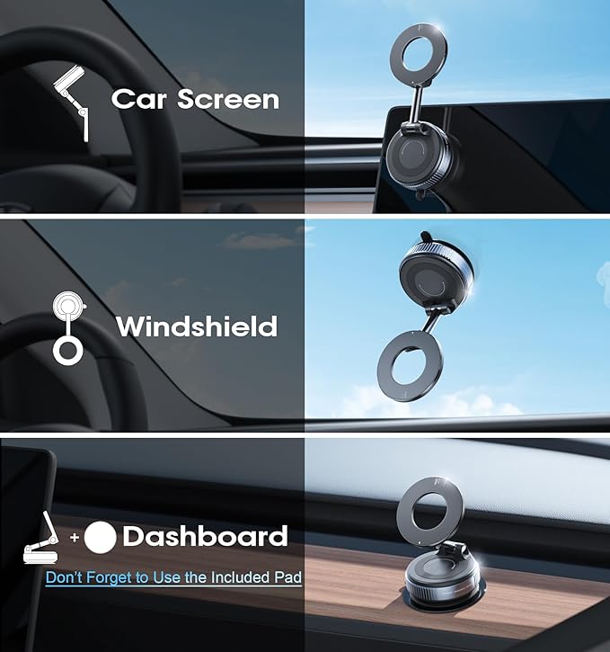 GLOWER STEPS MagGrip 360° 📱 – Strong Magnetic Phone Holder, Mounts Anywhere