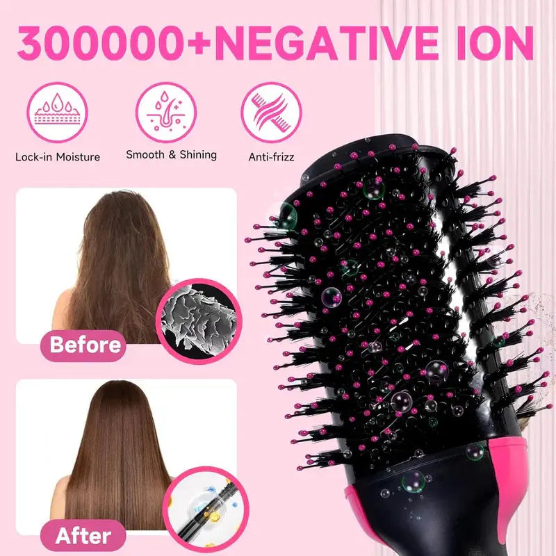 3-in-1 Hair Dryer Brush Glower Steps