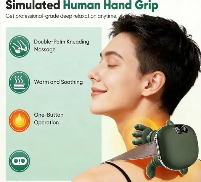 4D Hand-Grip Neck & Shoulder Massager Glower Steps