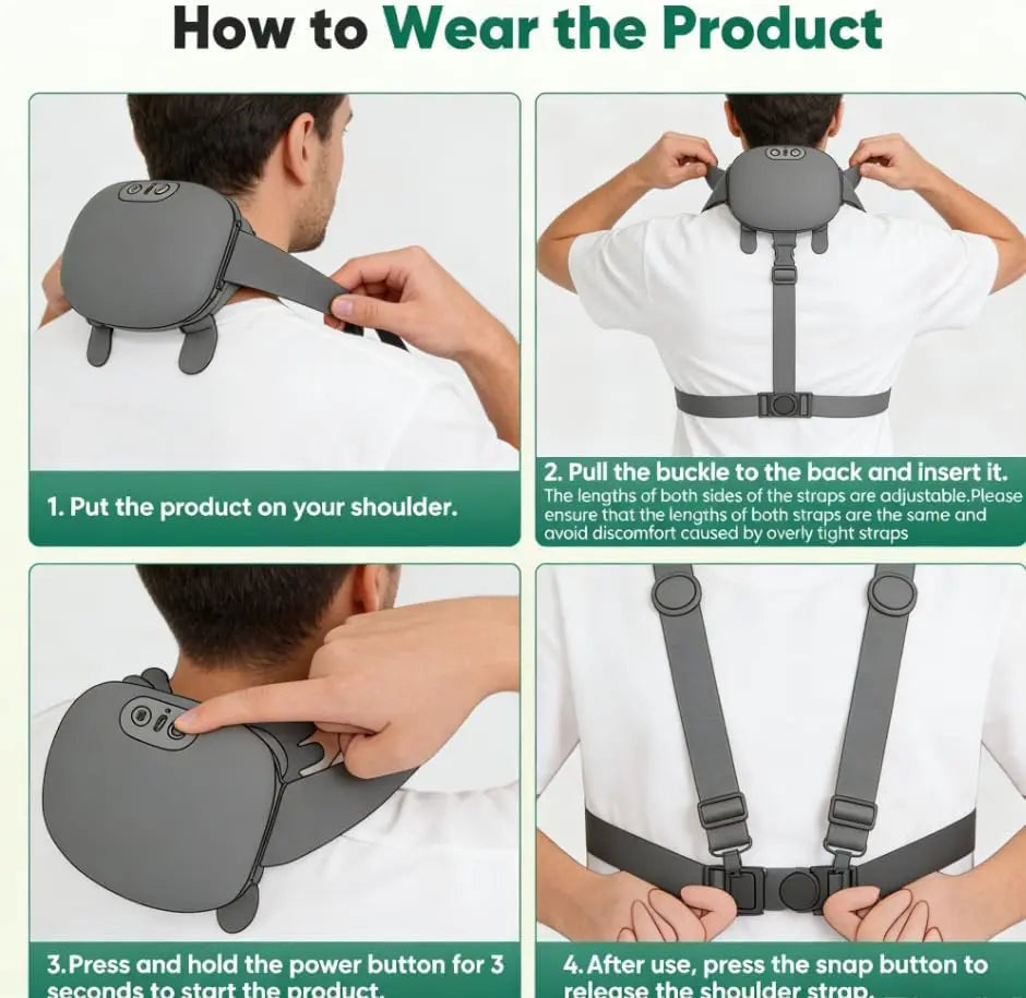 4D Hand-Grip Neck & Shoulder Massager Glower Steps